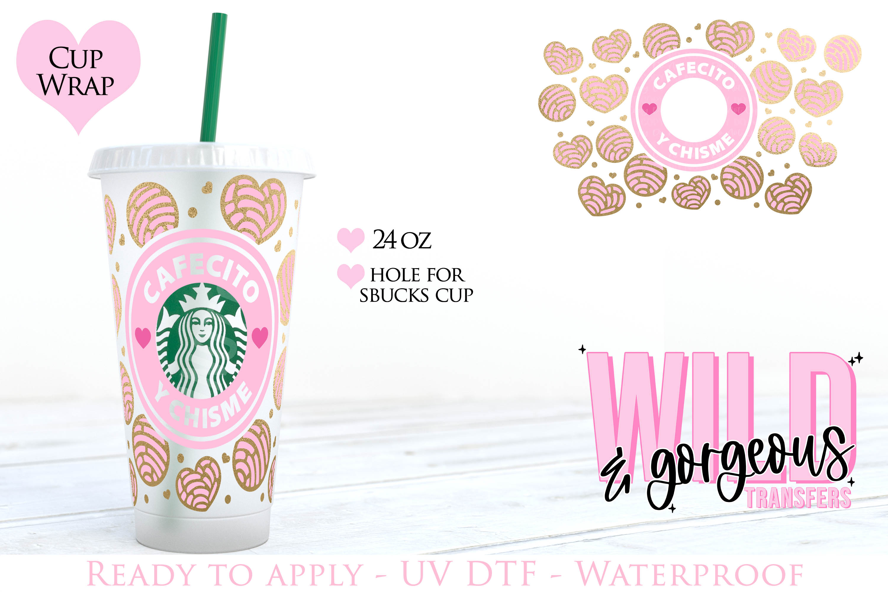 Lattes & Snowflakes - 16oz UVDTF Cup Wrap – Funny Bunny Transfers