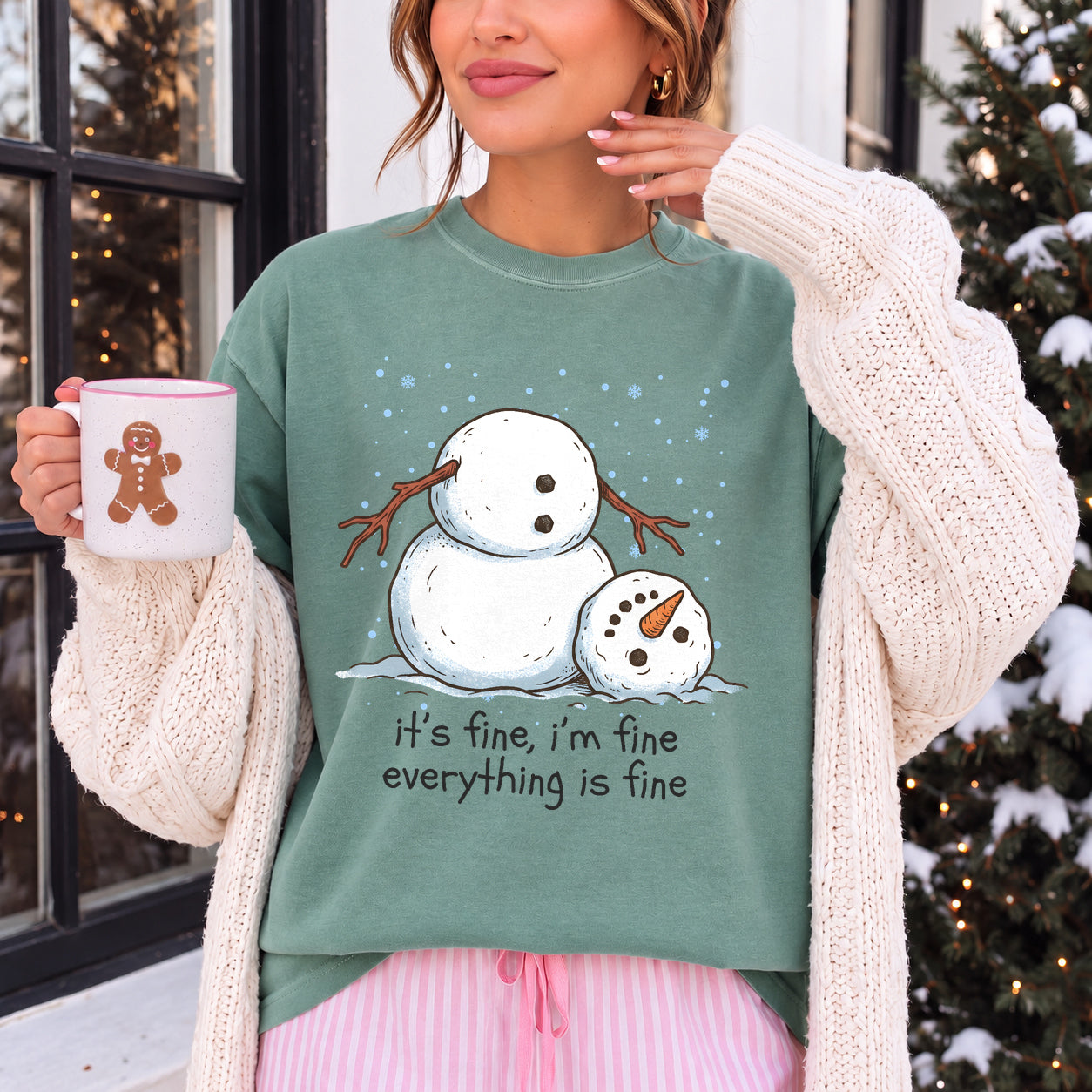 ITS FINE IM FINE SNOWMAN