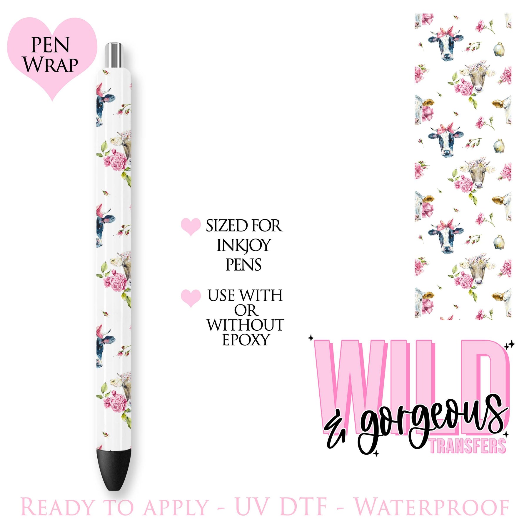 COW UV DTF PEN WRAP Wild & Transfers