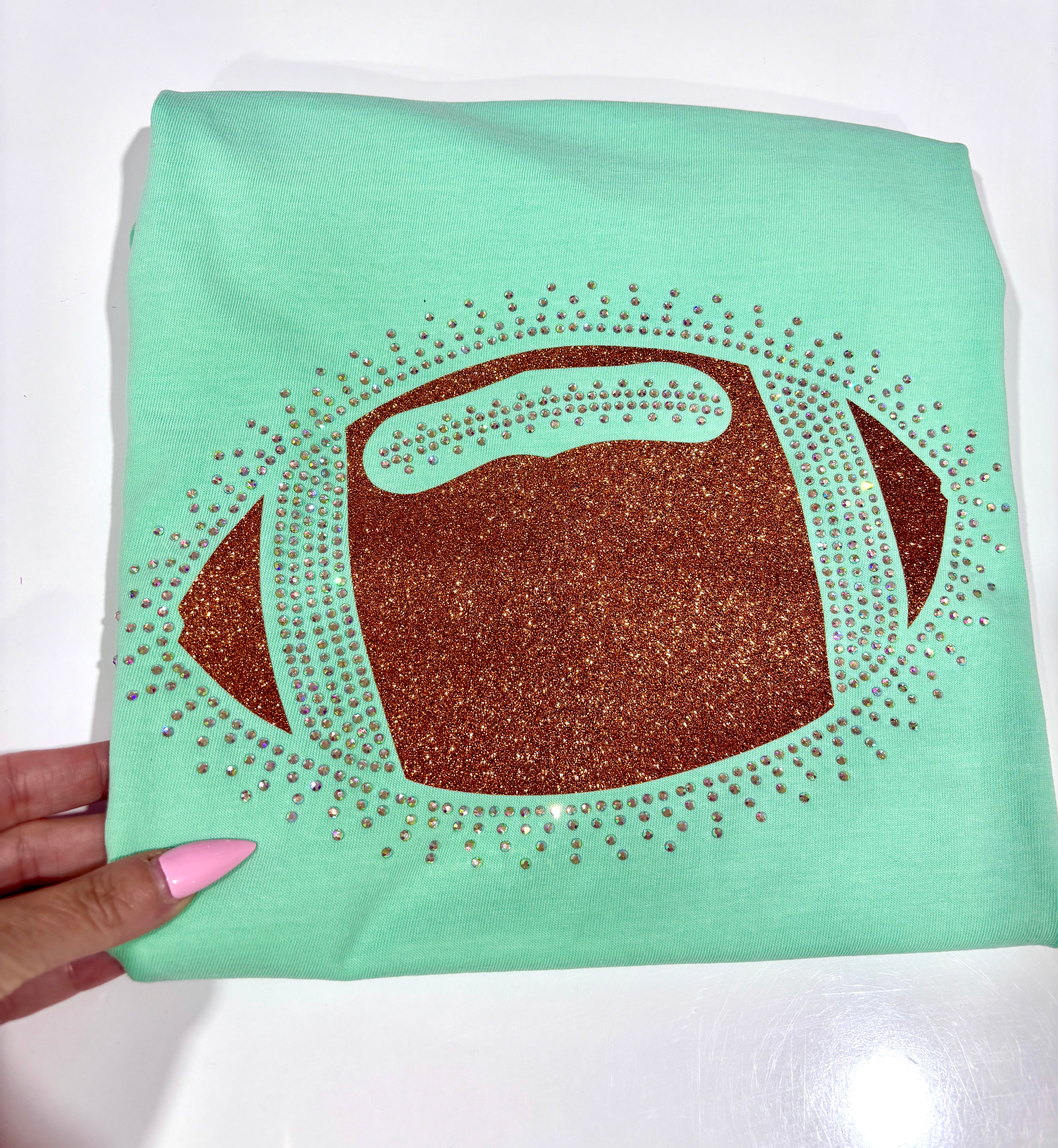 FOOTBALL - REAL GLITTER & RHINESTONE TRANSFER