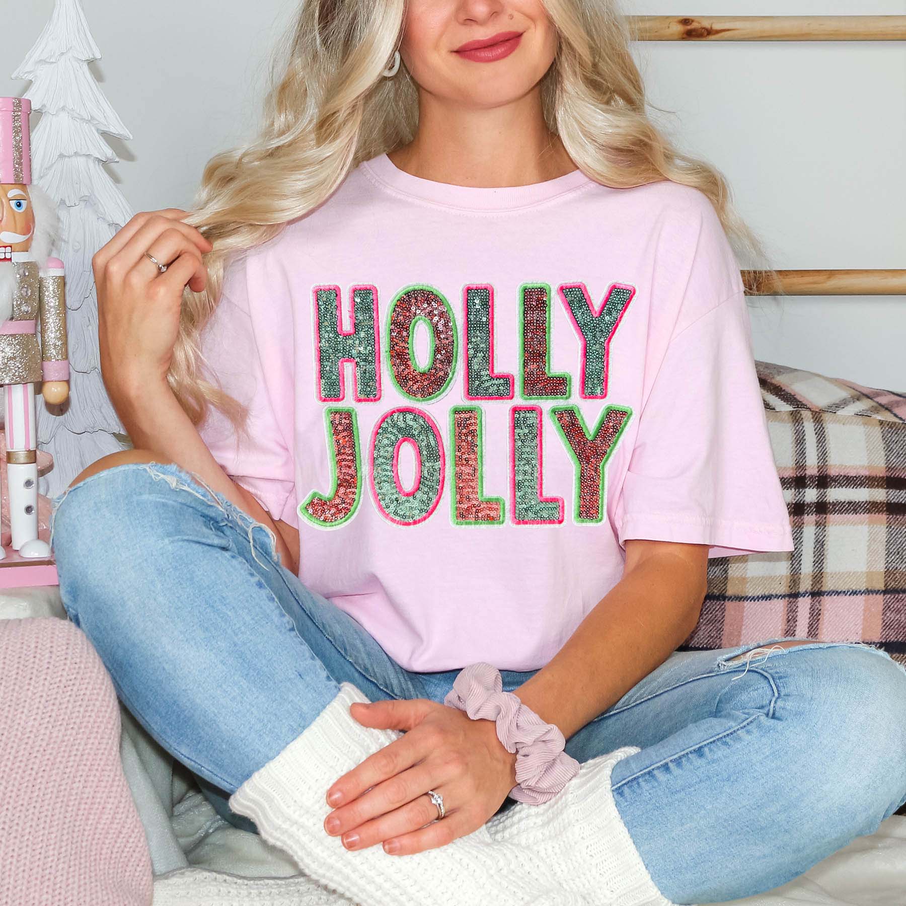 HOLLY JOLLY - SEQUIN PATCH - PREORDER 10- 14 BUSINESS DAYS