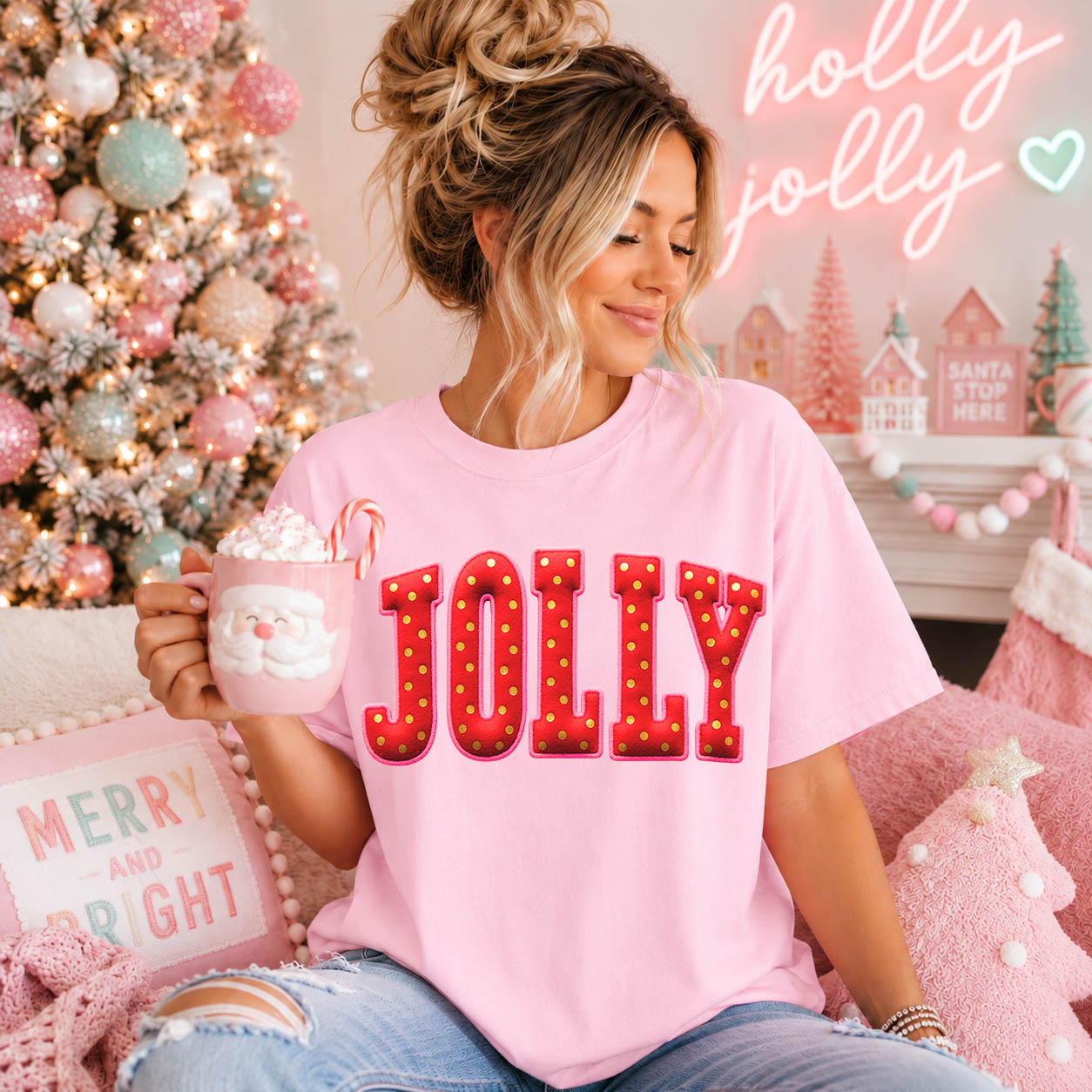 JOLLY screenprint transfer mockup