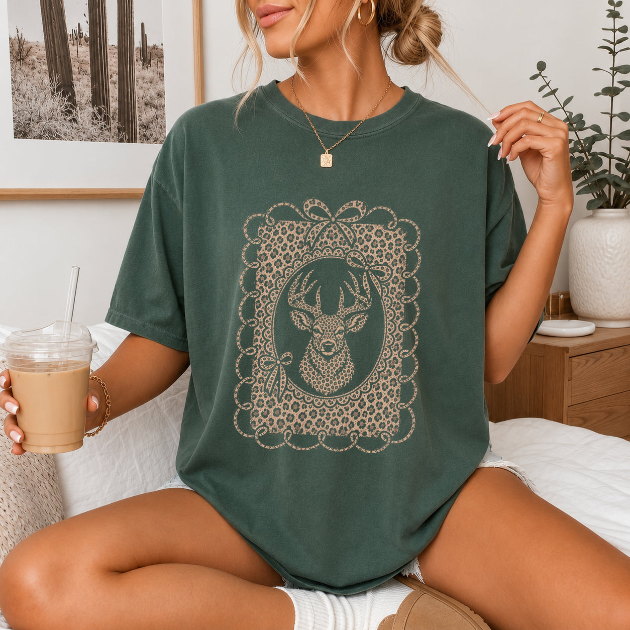 LEOPARD DEER ORNATE FRAME