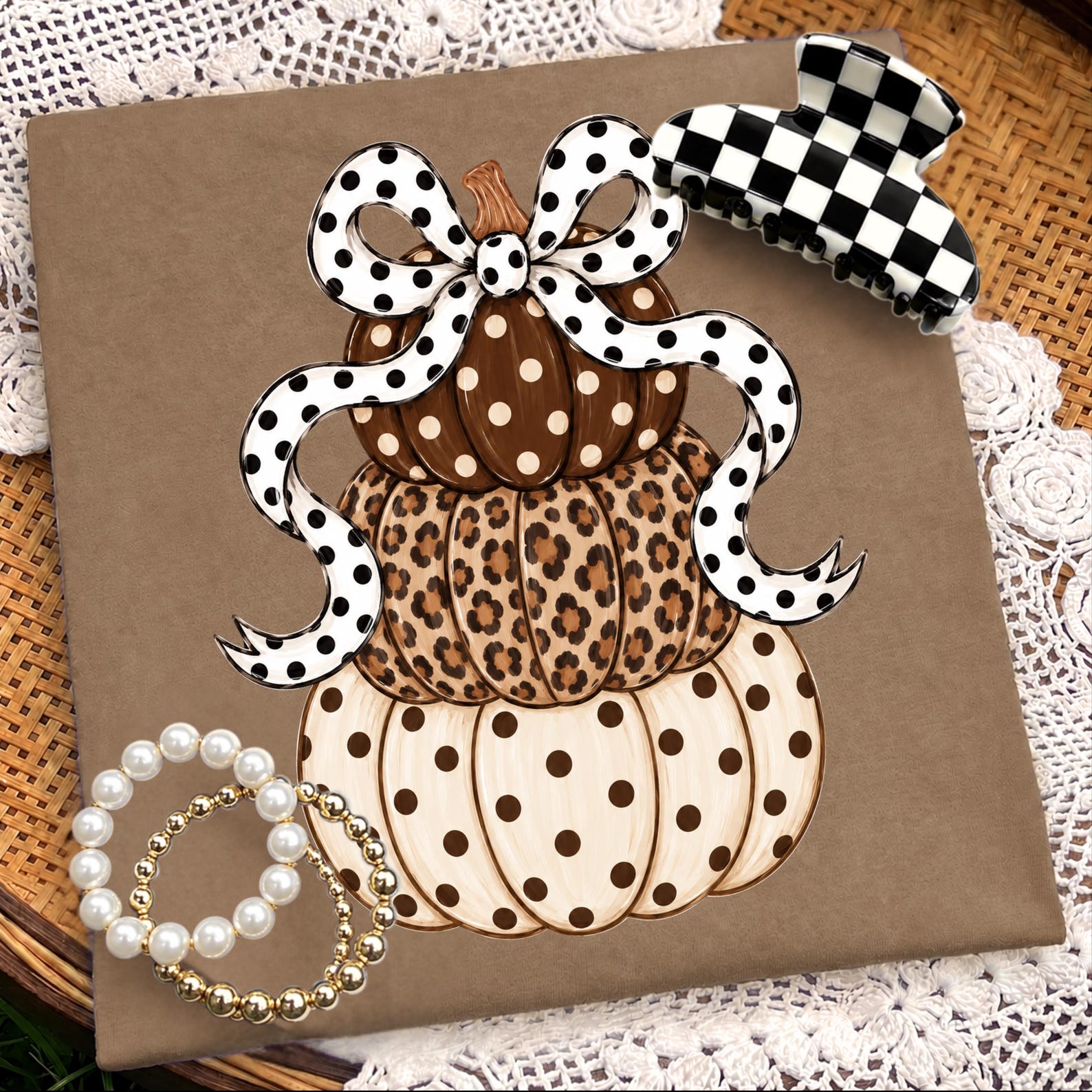 LEOPARD PUMPKIN STACK screenprint transfer mockup