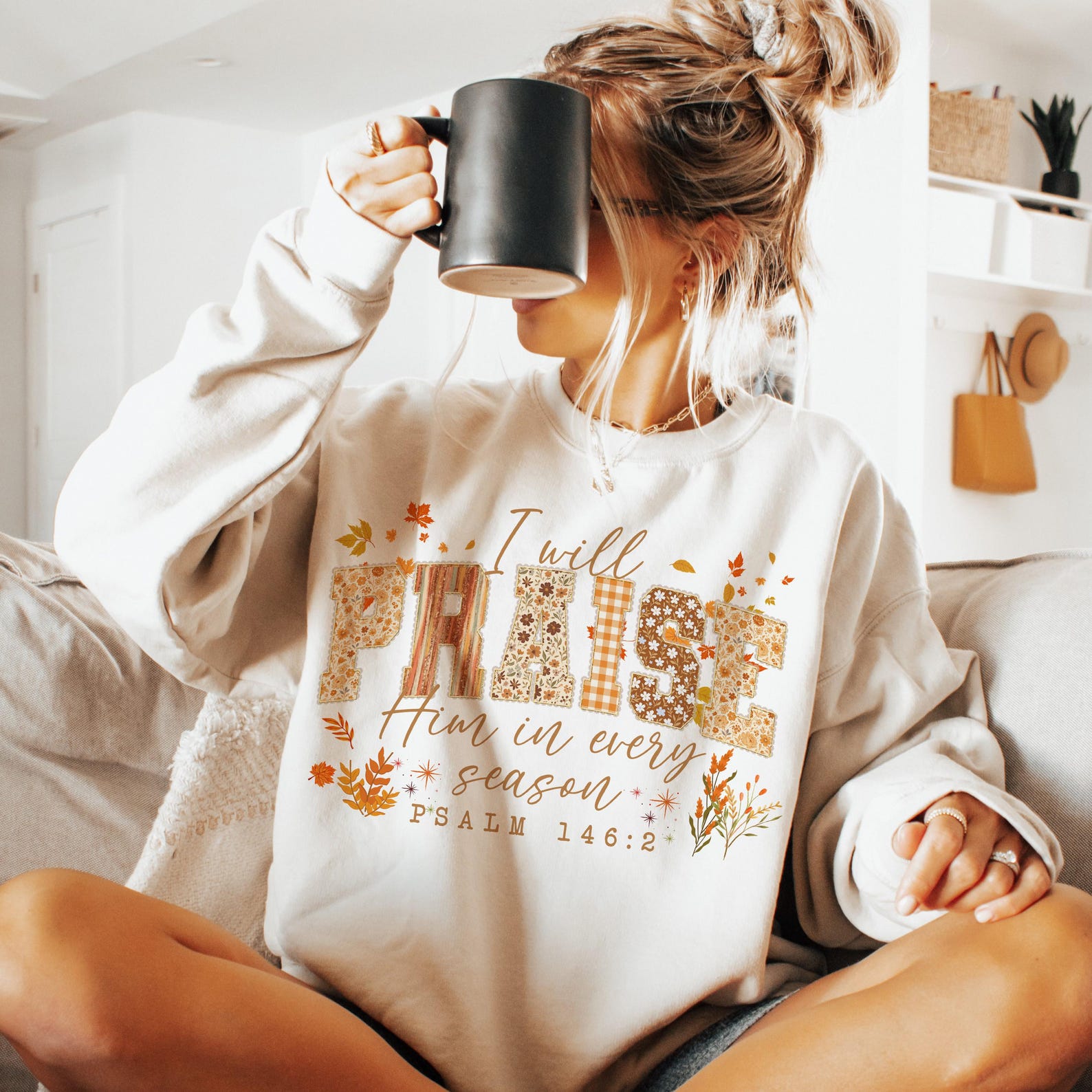 PRAISE HIM IN EVERY SEASON screenprint transfer mockup