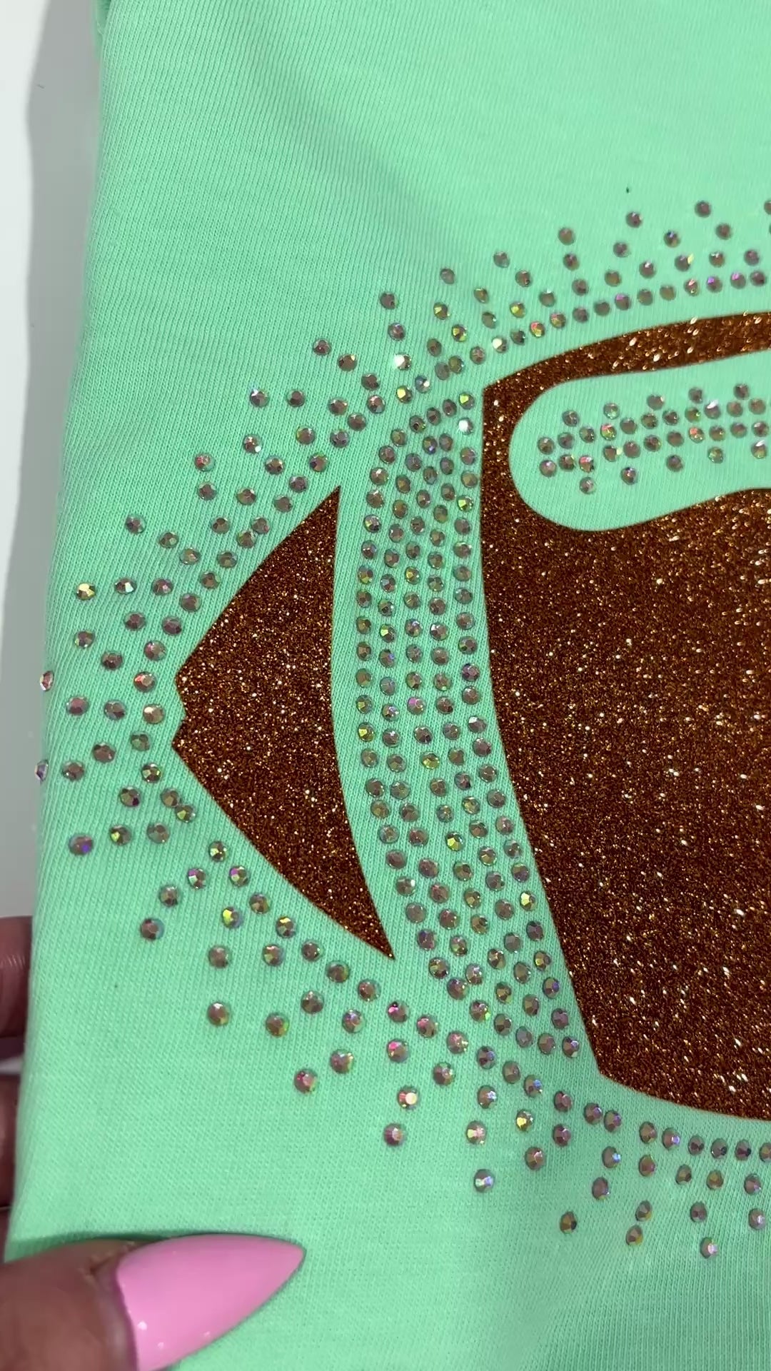 FOOTBALL - REAL GLITTER & RHINESTONE TRANSFER