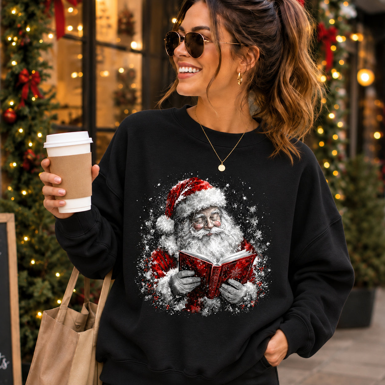SANTA READING A BOOK