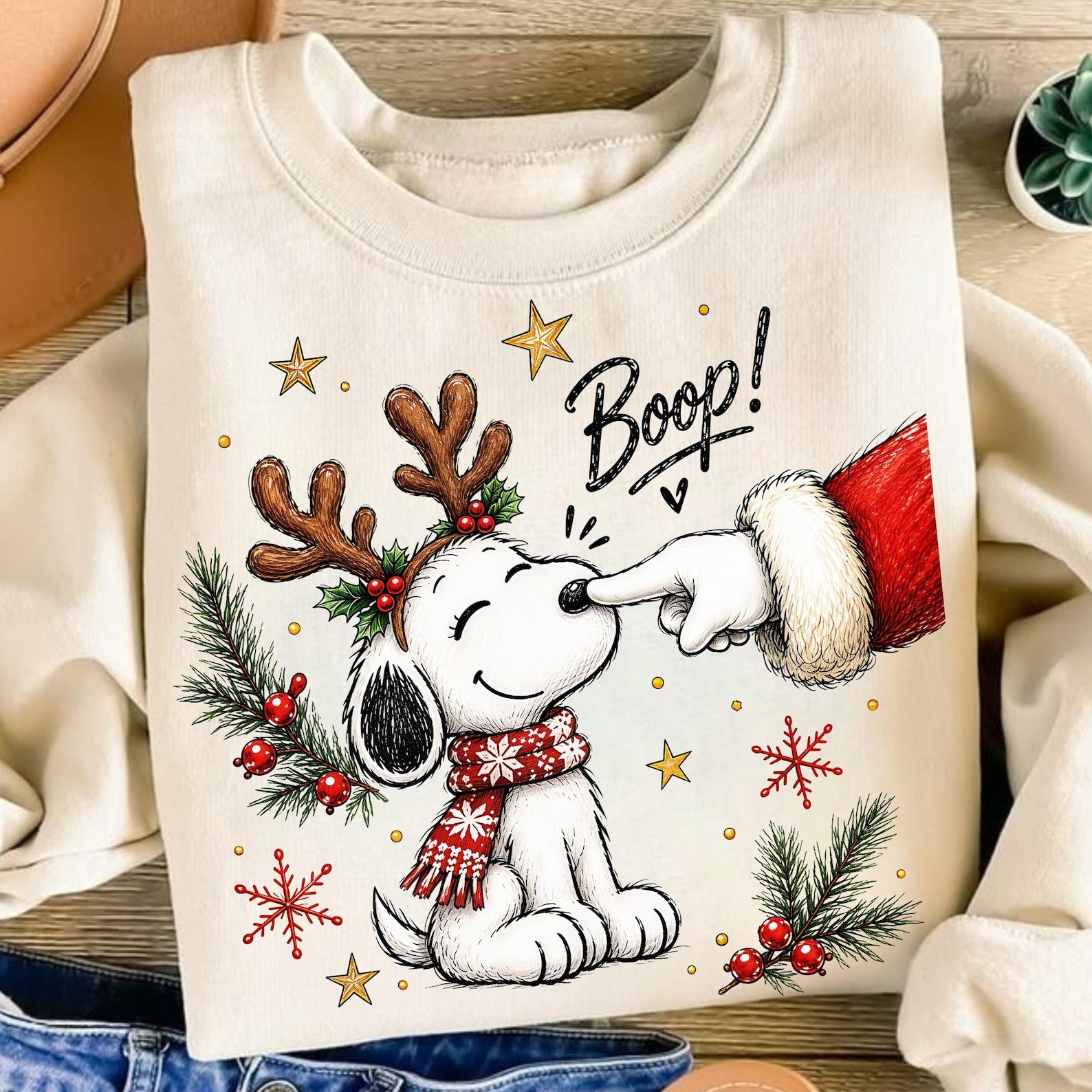 SNOOPY BOOP screenprint transfer mockup