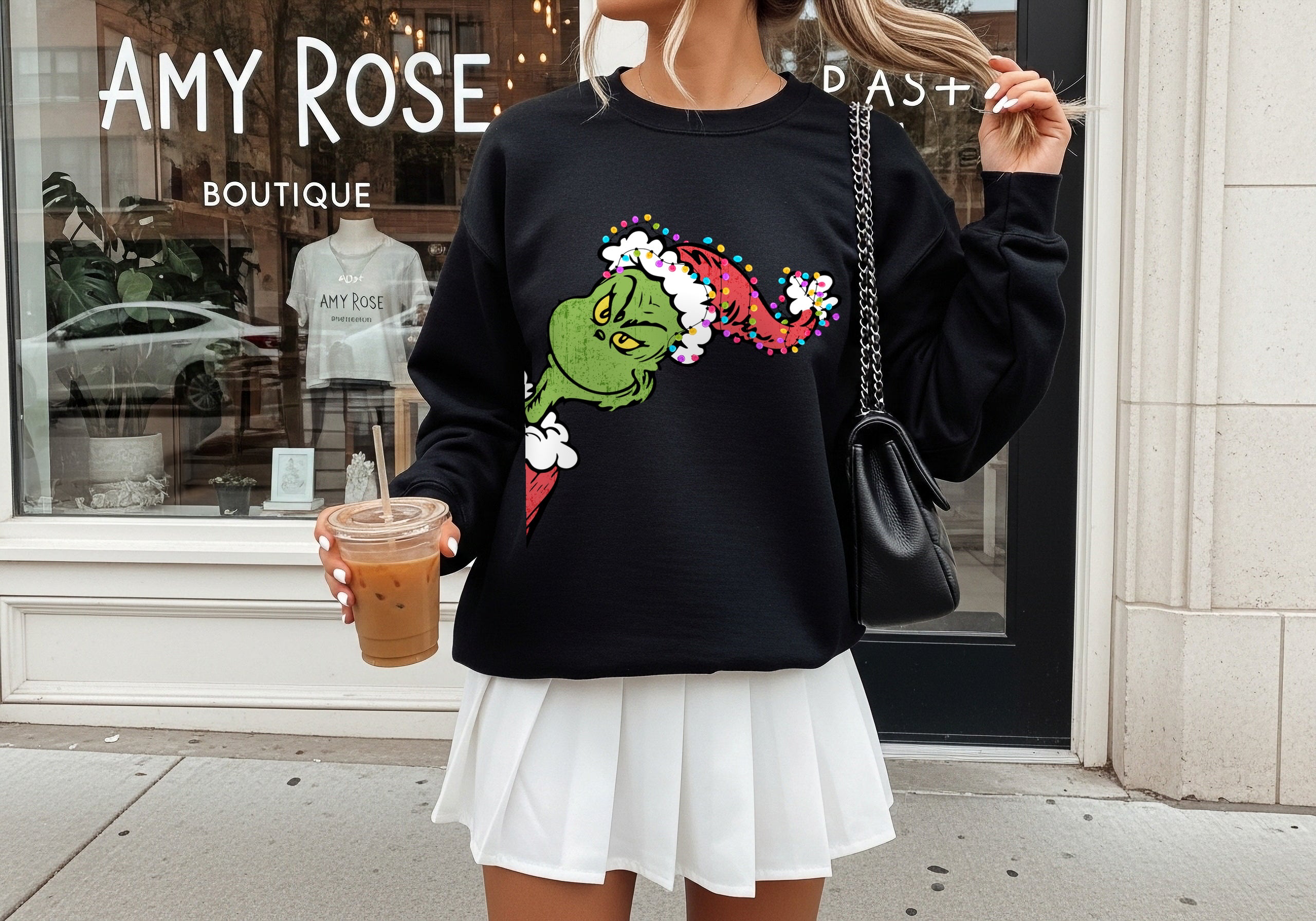 PEEKING GRINCH SANTA